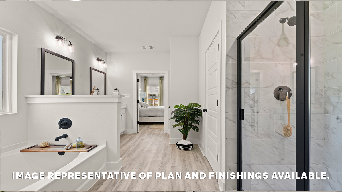 Separate shower and tub in primary bathroom