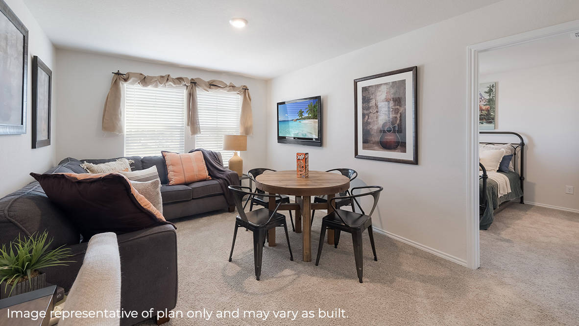 Loft space on the upstairs of home with access to multiple bedrooms