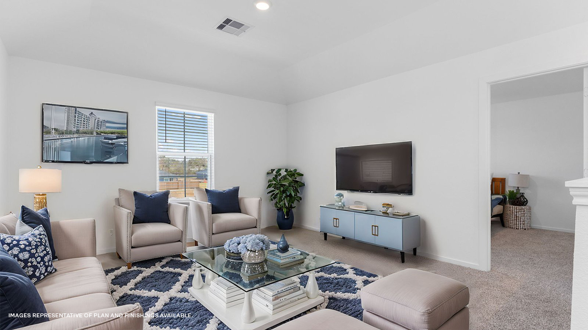 Loft space on the upstairs of home with access to multiple bedrooms