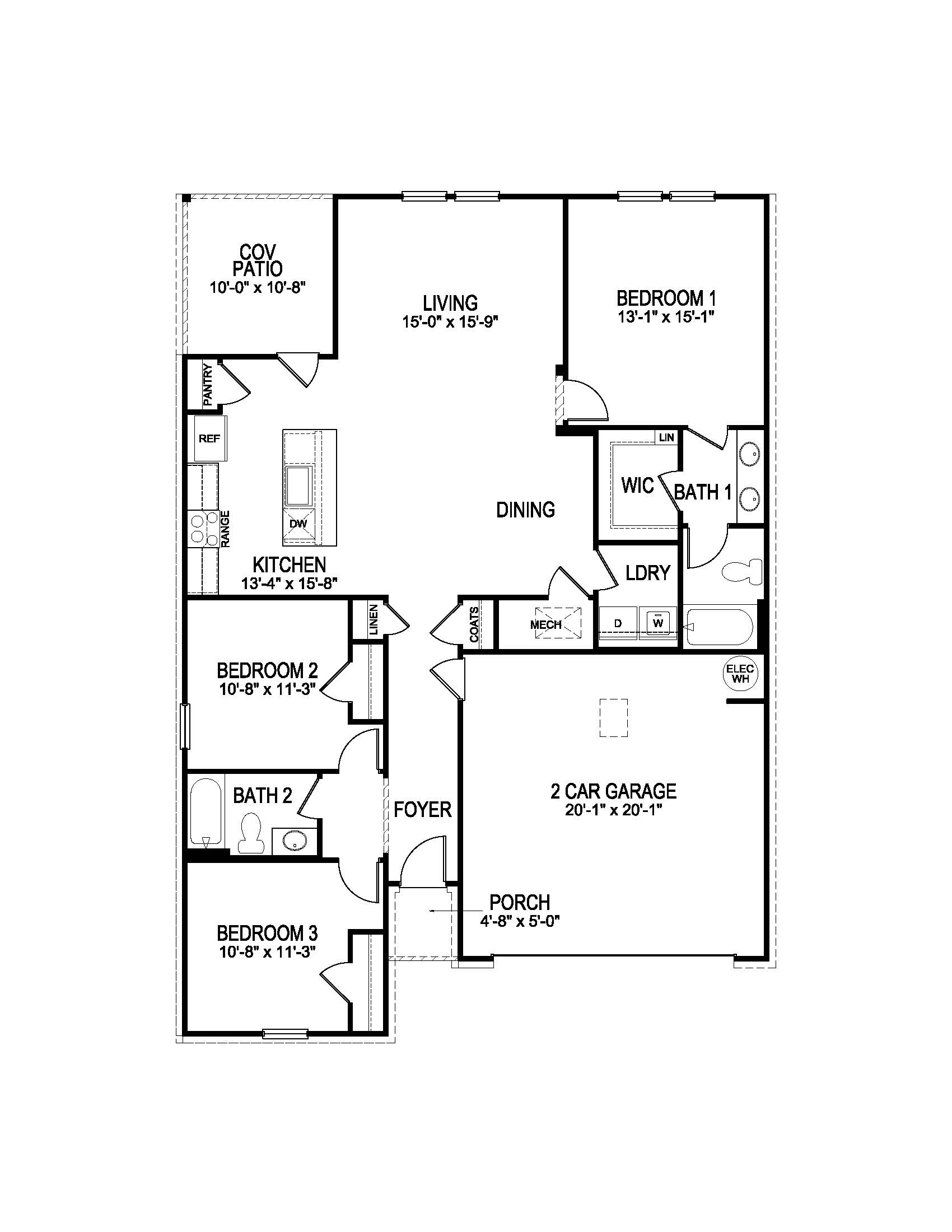 Kenner A elevation floorplan