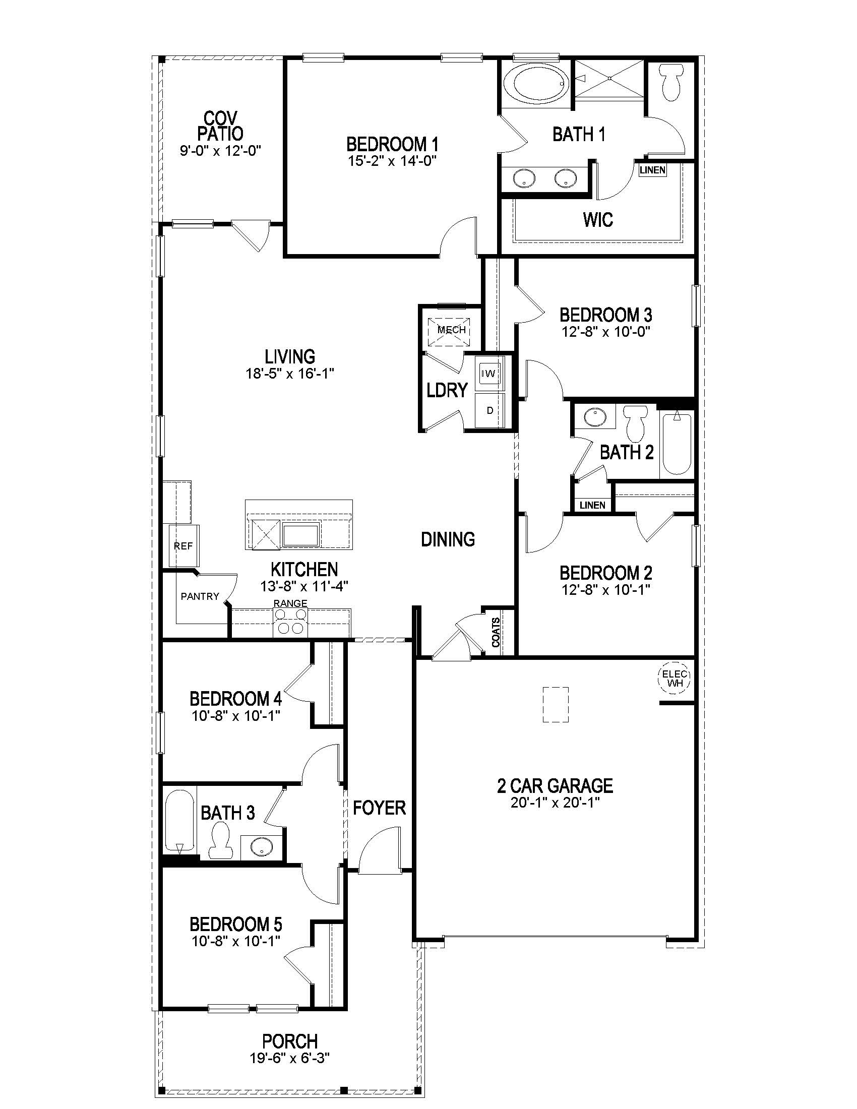 Lacombe K elevation floorplan