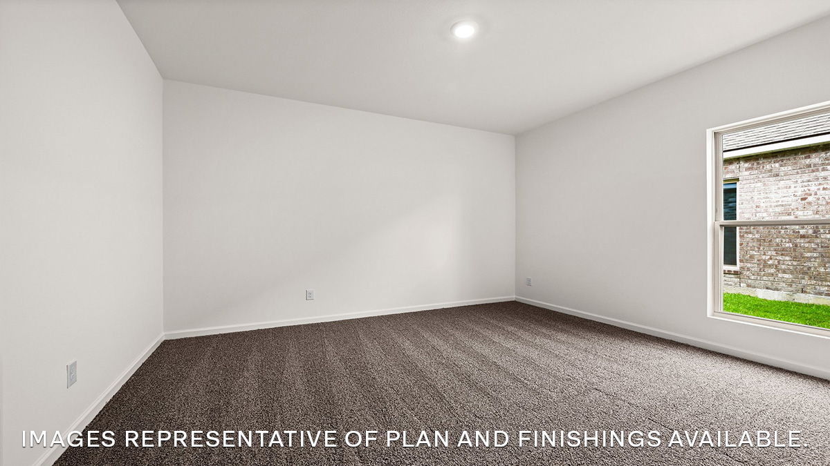 fourth bedroom with single window and space for a full bedroom set