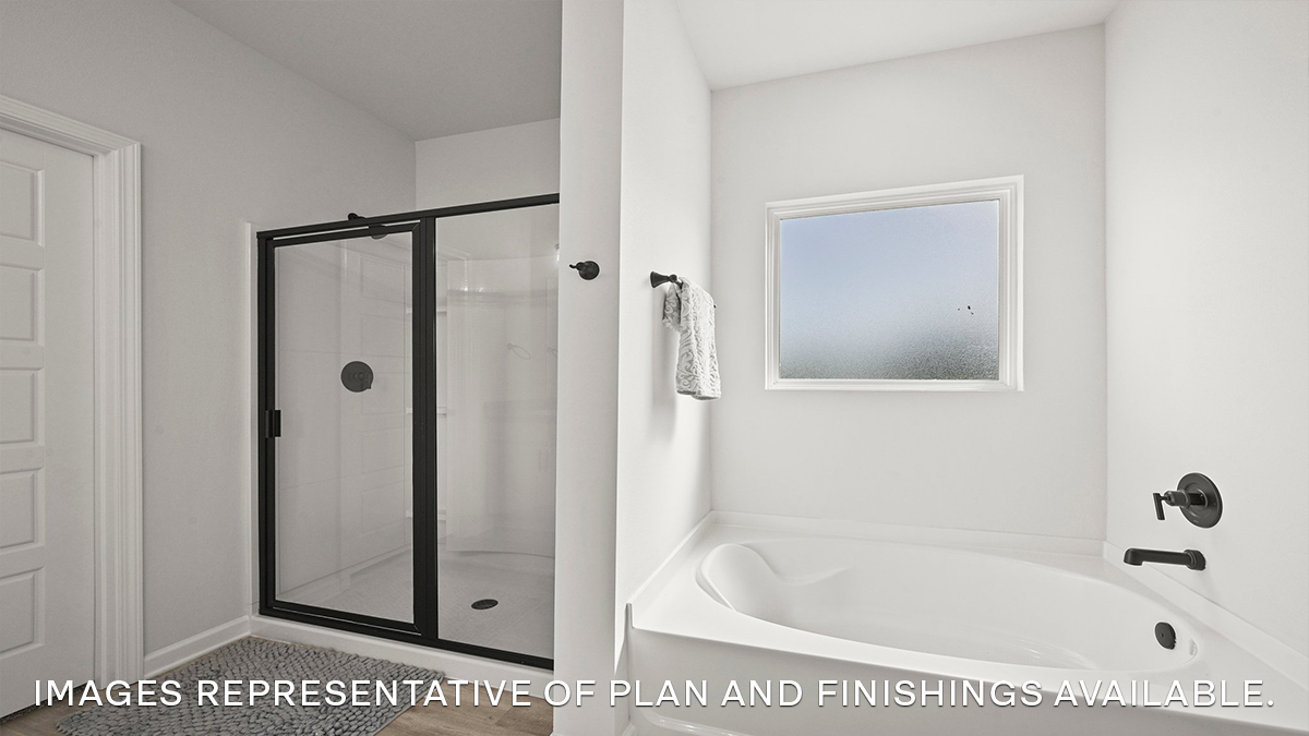 separate tub and shower in primary bathroom