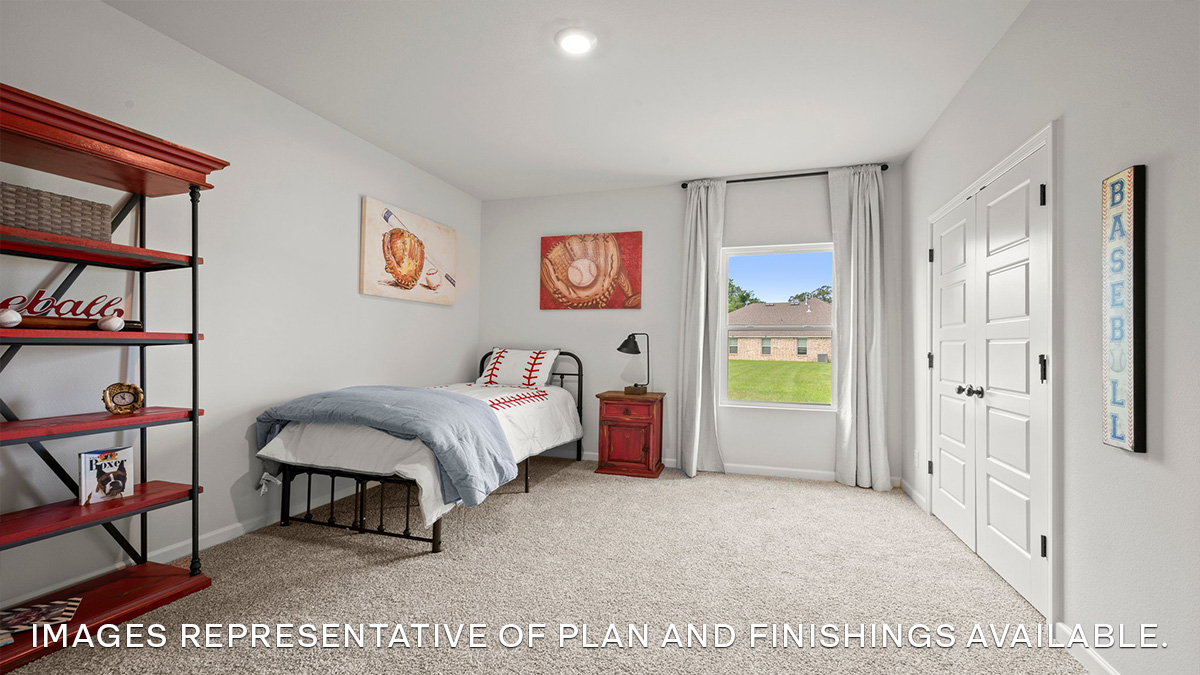 third bedroom with single window and closet and space for a queen bedroom set