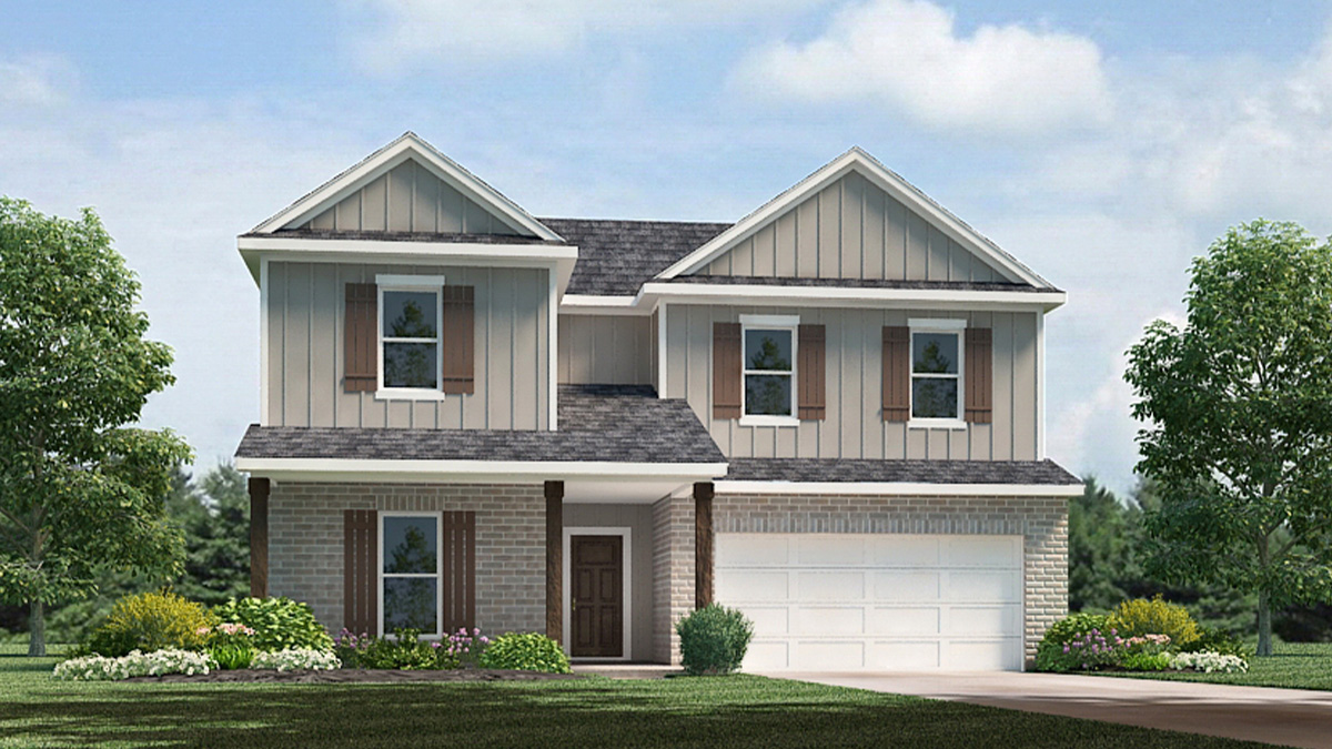 Ozark elevation A exterior rendering
