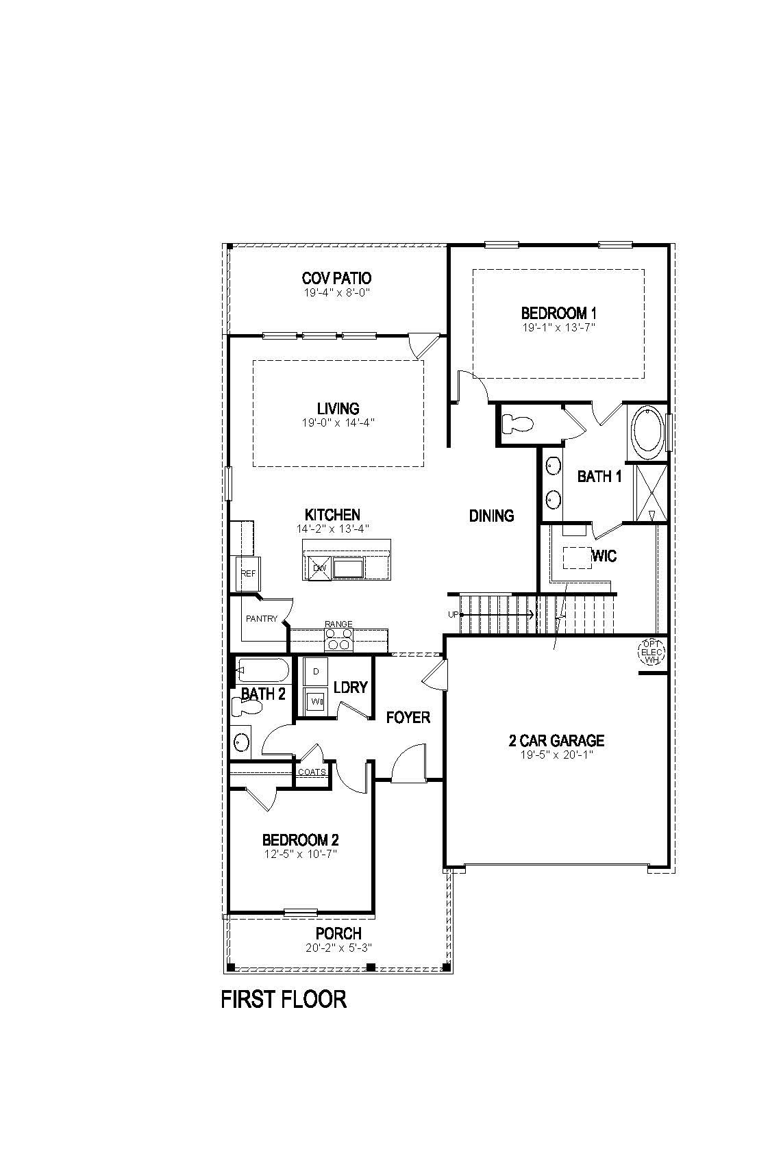 Ozark elevation A floorplan