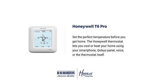 honeywell smart thermostat from d.r. horton's smart home package
