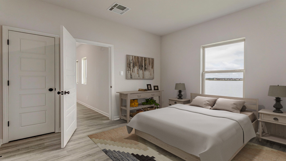 Second bedroom with single window and space for full or queen bedroom set