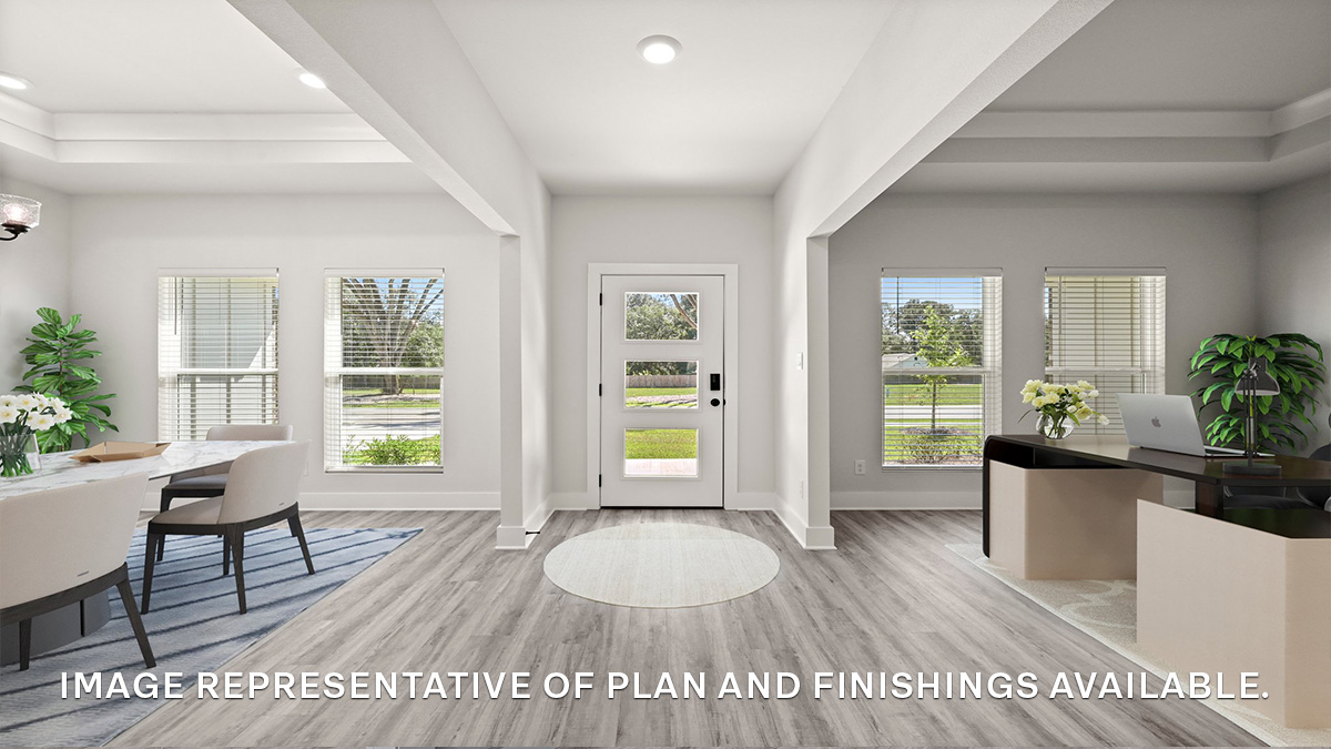 Foyer in front of home with access to office and formal dining space