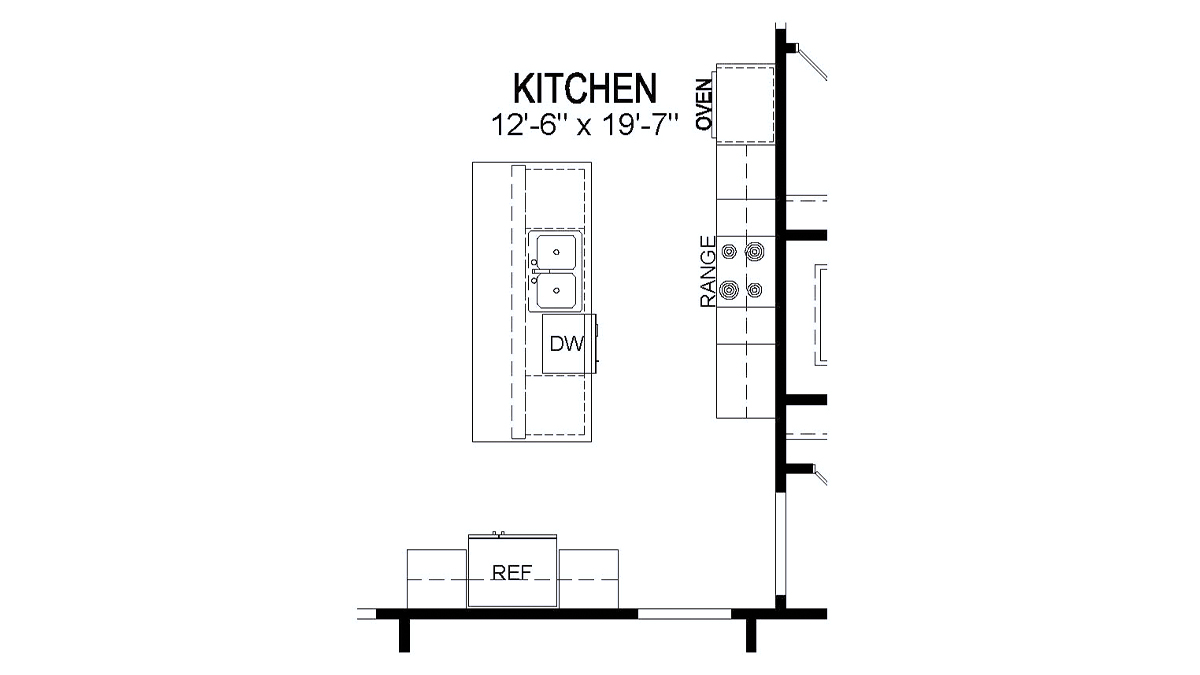 Kingston kitchen zoomed in floorplan