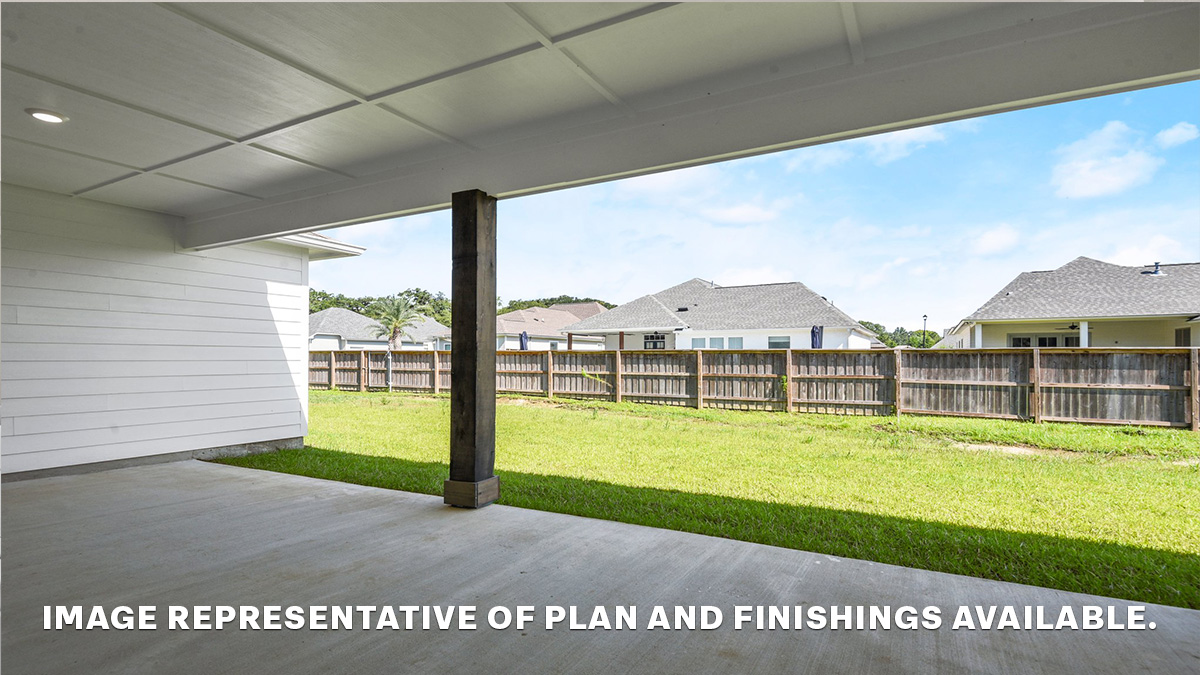 large patio space in rear of the home