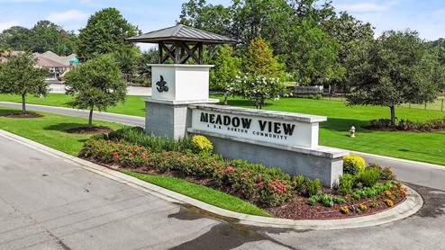 Monument leading into the community