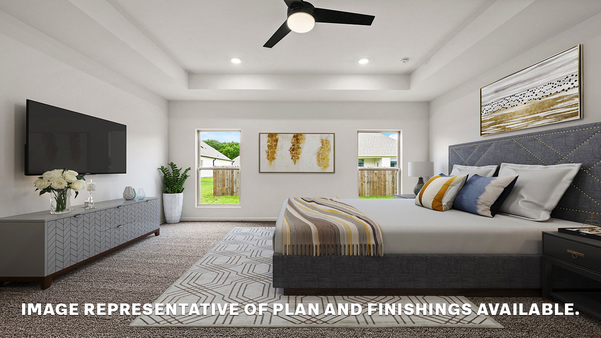 spacious primary bedroom with room for king bedroom set