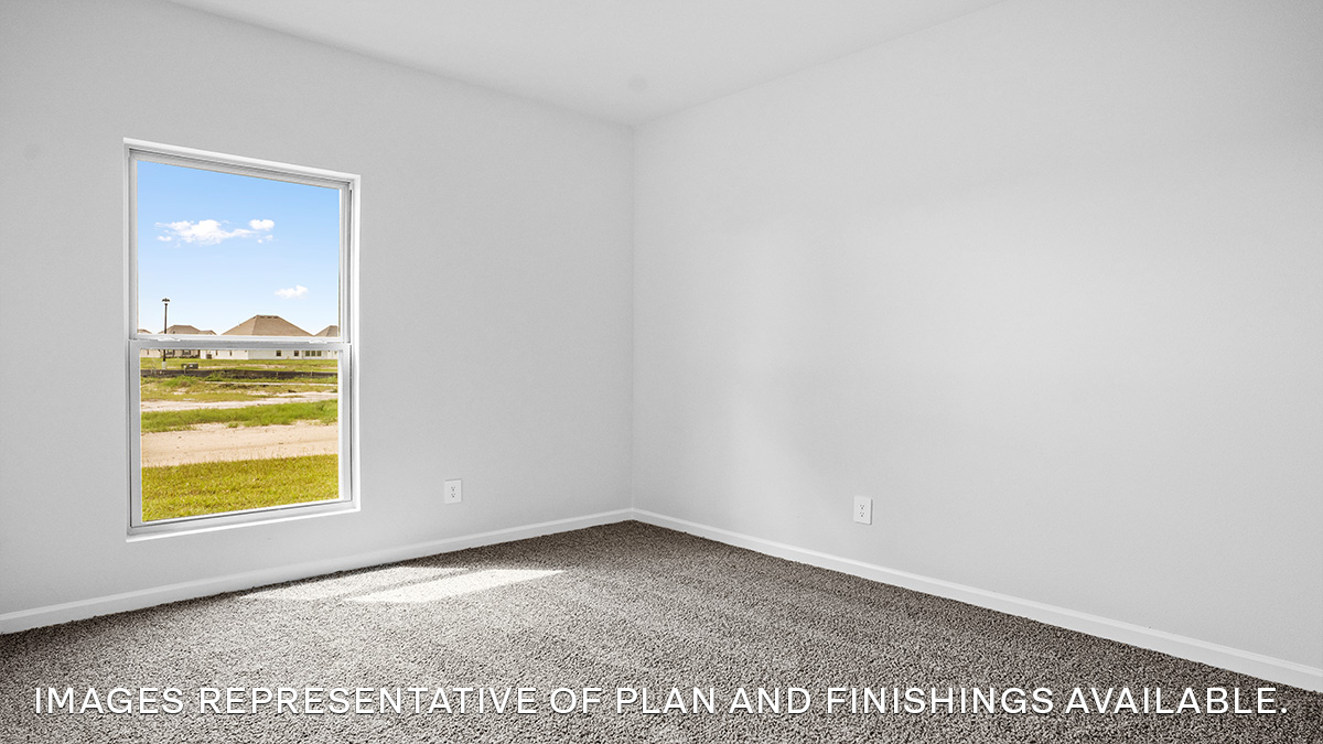 Third bedroom with single window and space for full or queen bedroom set