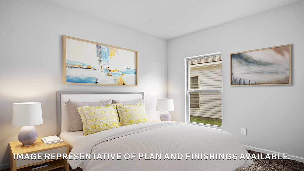 Second bedroom with single window and space for full or queen bedroom set