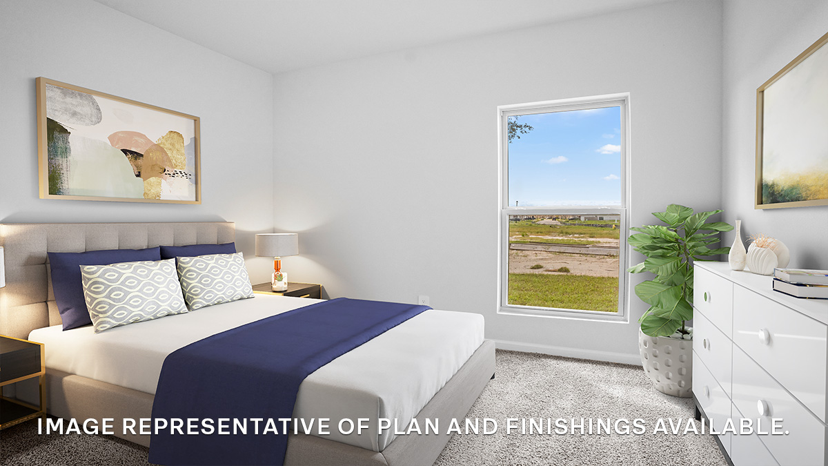 Fourth bedroom with single window and space for full or queen bedroom set