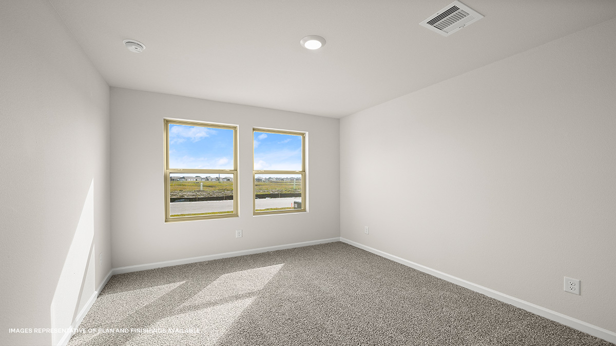 Fourth bedroom with single window and space for full or queen bedroom set