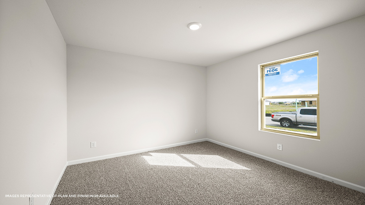 Second bedroom with single window and space for full or queen bedroom set