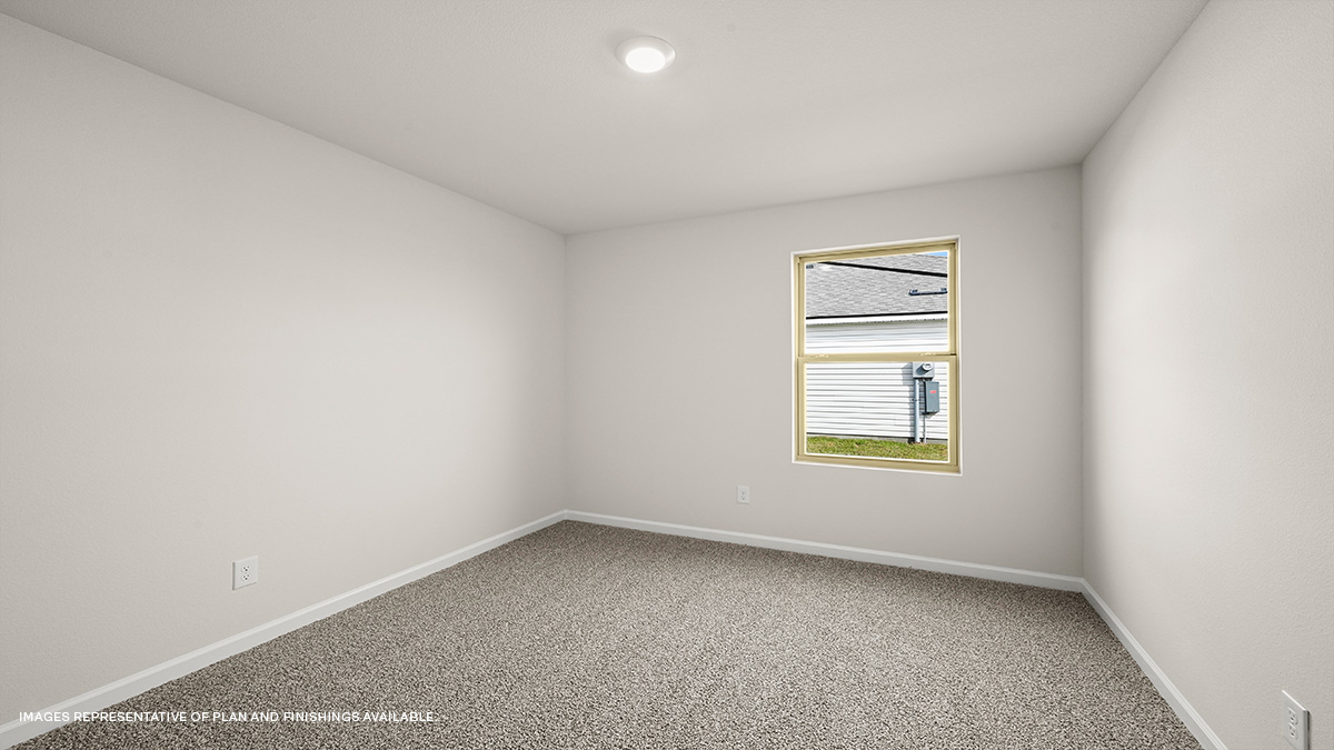 Third bedroom with single window and space for full or queen bedroom set
