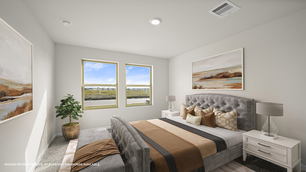 Fourth bedroom with single window and space for full or queen bedroom set