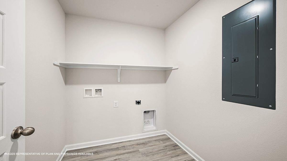 Laundry room with space for full size appliances