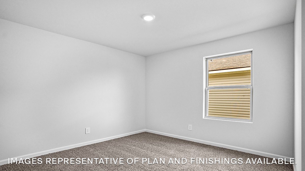 Third bedroom with single window and space for full or queen bedroom set