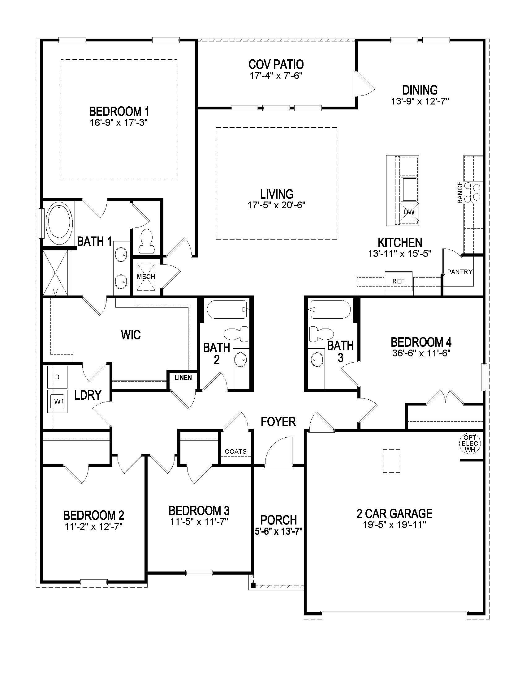Oakdale elevation A23 floorplan