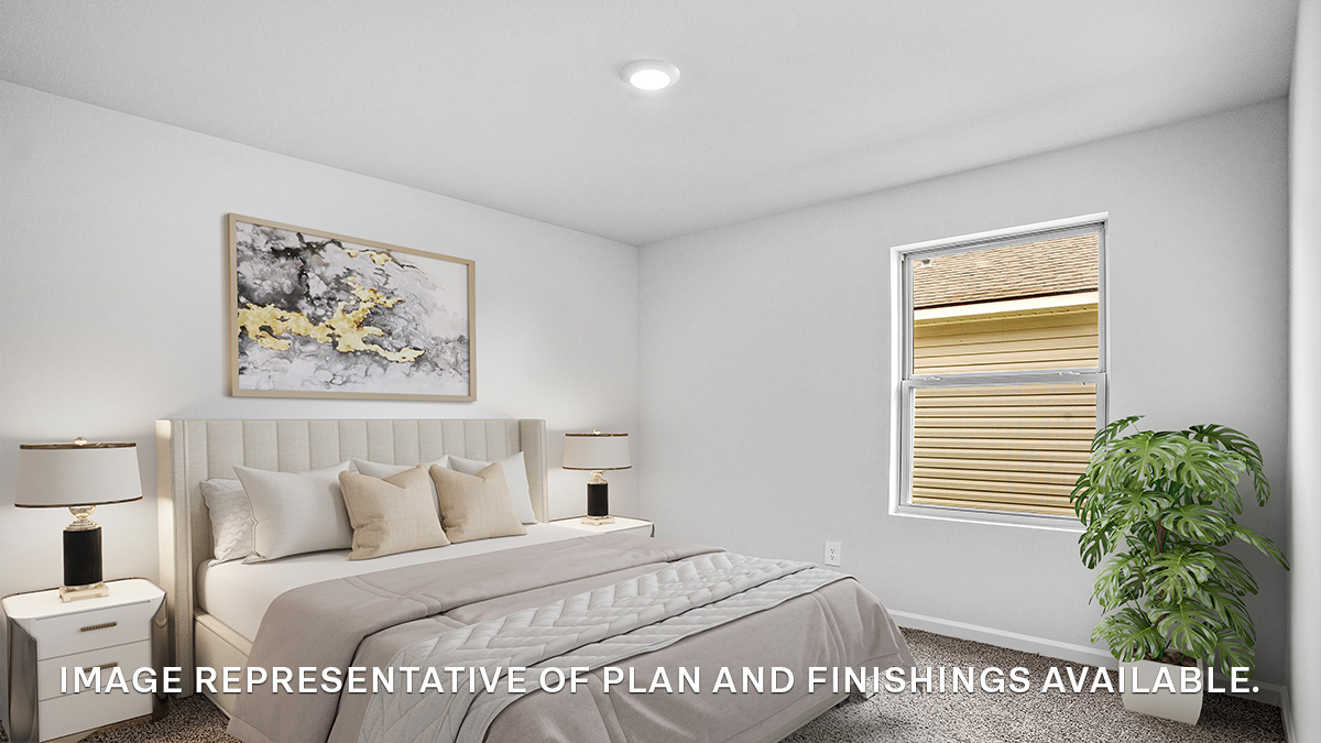 Third bedroom with single window and space for full or queen bedroom set