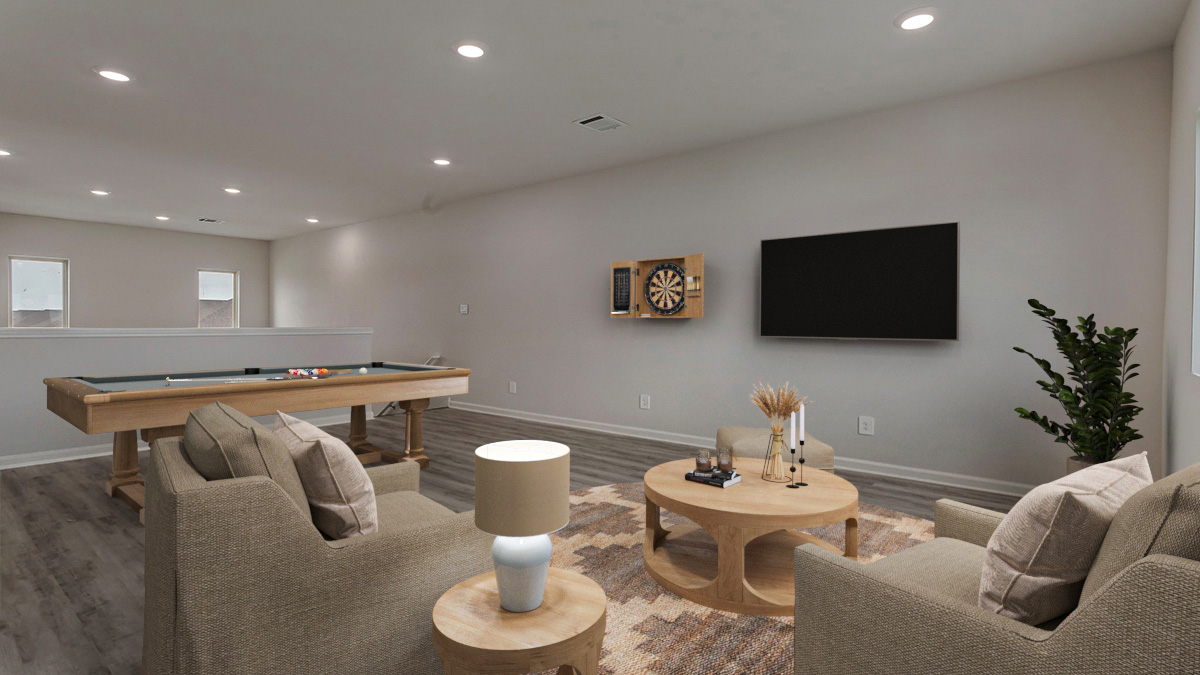 Upstairs loft space near the other bedrooms with closet and guest bathroom