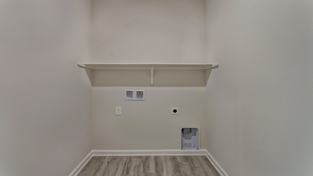 Laundry room with space for full size appliances