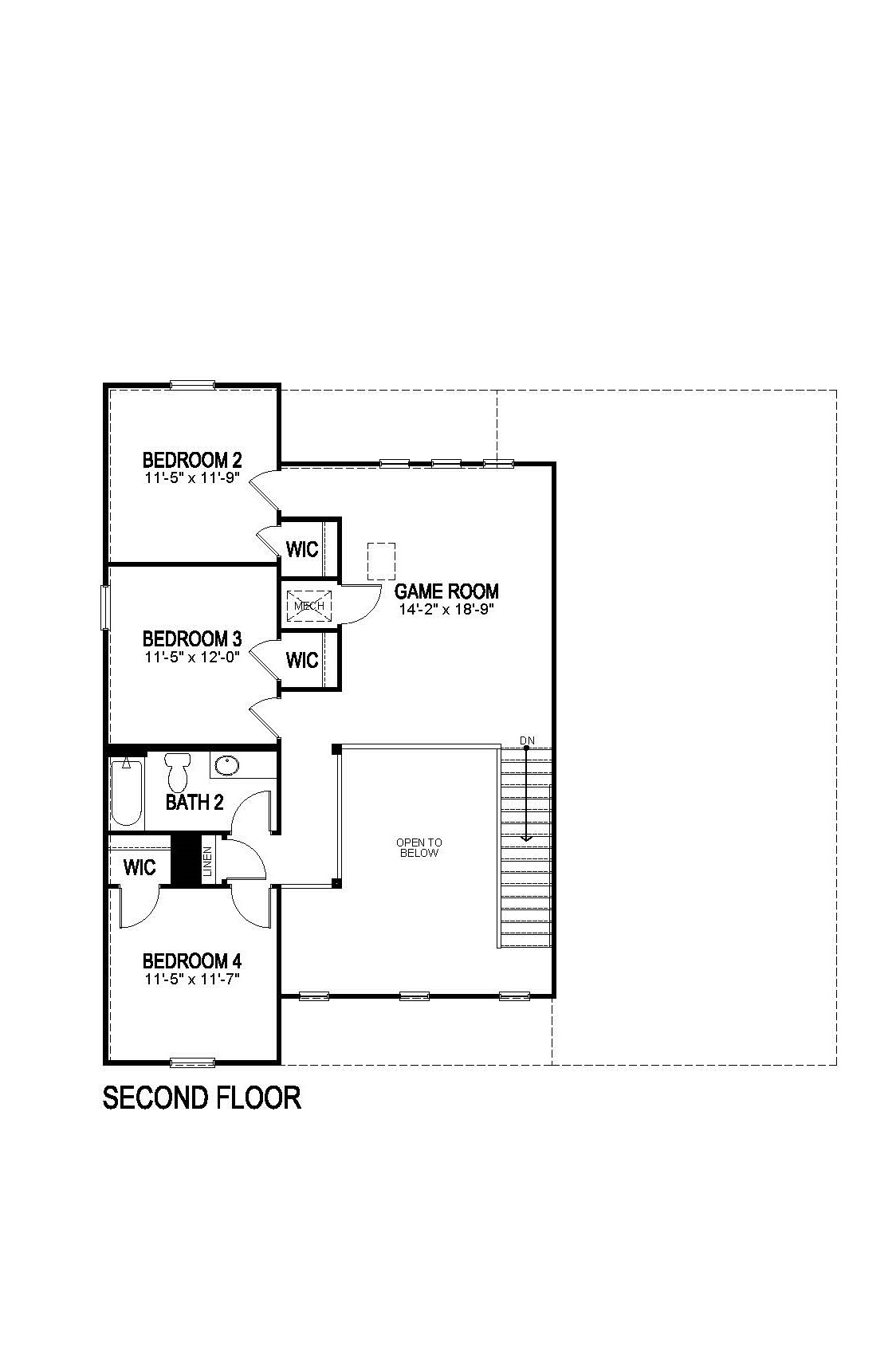 Ashland floorplan upstairs