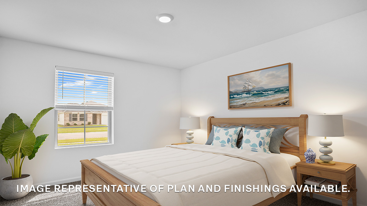 Third bedroom with single window and space for full or queen bedroom set