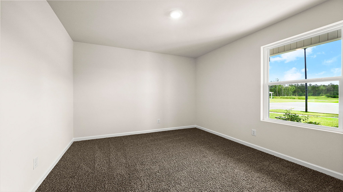 Third bedroom with single window and space for full or queen bedroom set