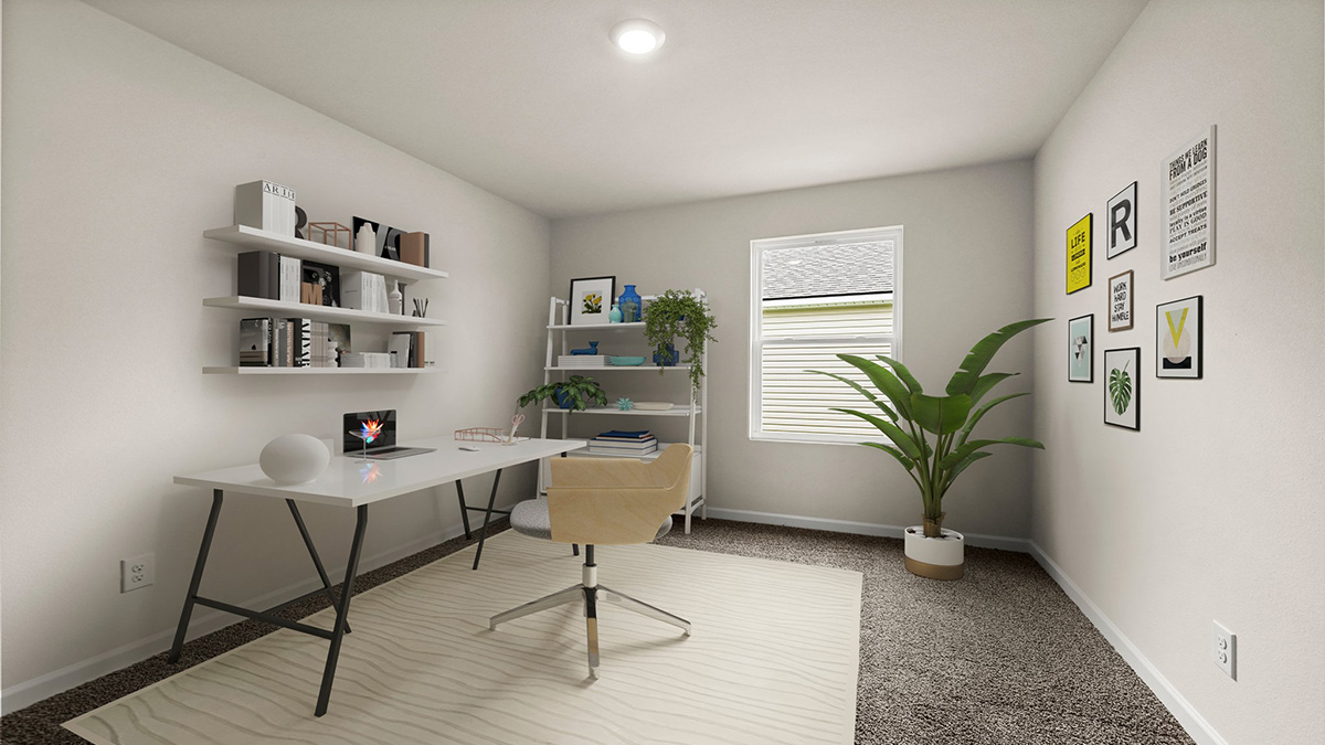 Second bedroom with single window and space for full or queen bedroom set