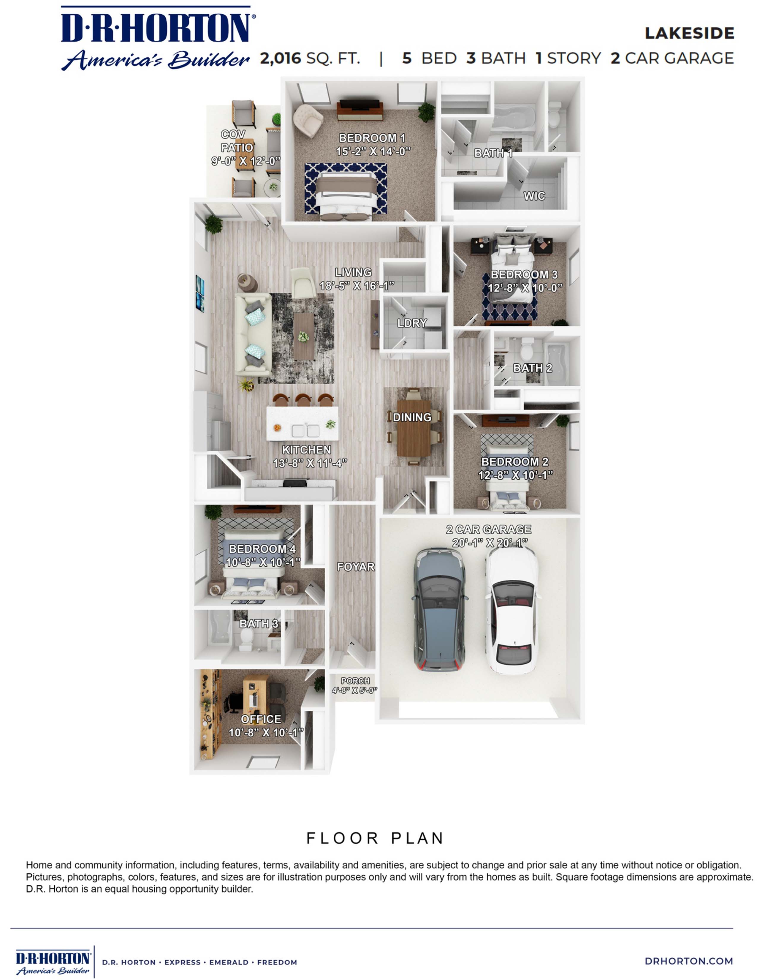 Floor Plan in Lakeshore Villages Slidell, LA D.R. Horton