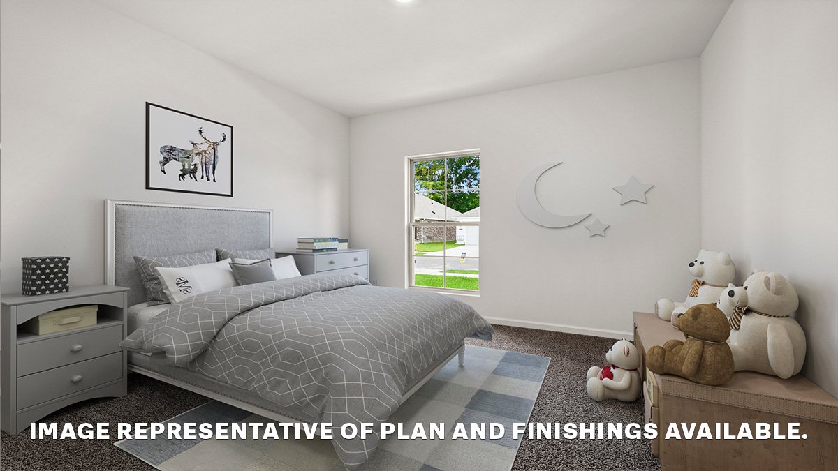 third bedroom with single window and closet and space for a queen bedroom set