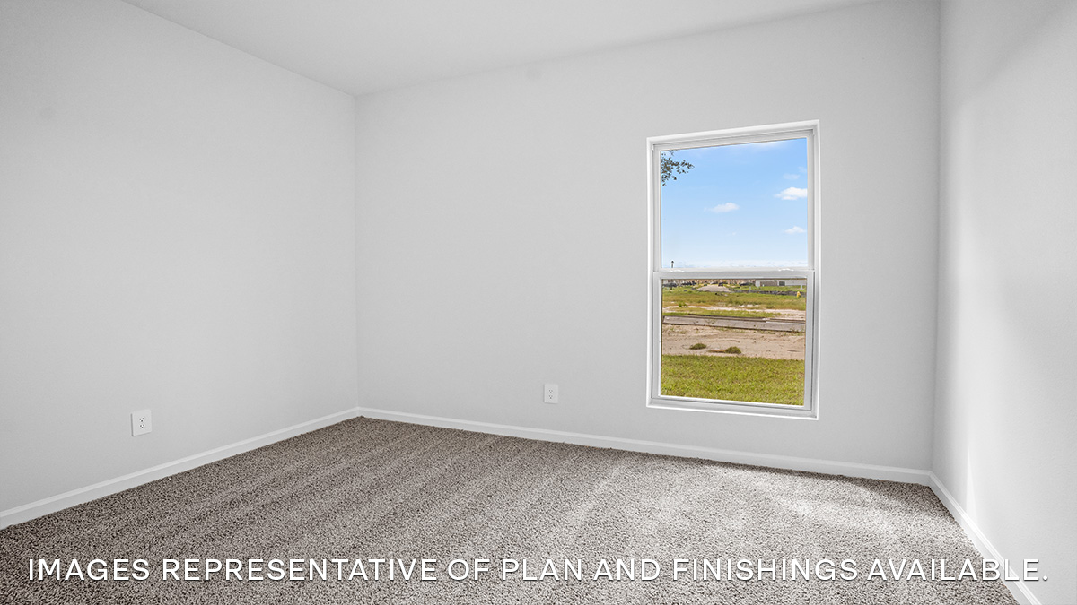 Fourth bedroom with single window and space for full or queen bedroom set