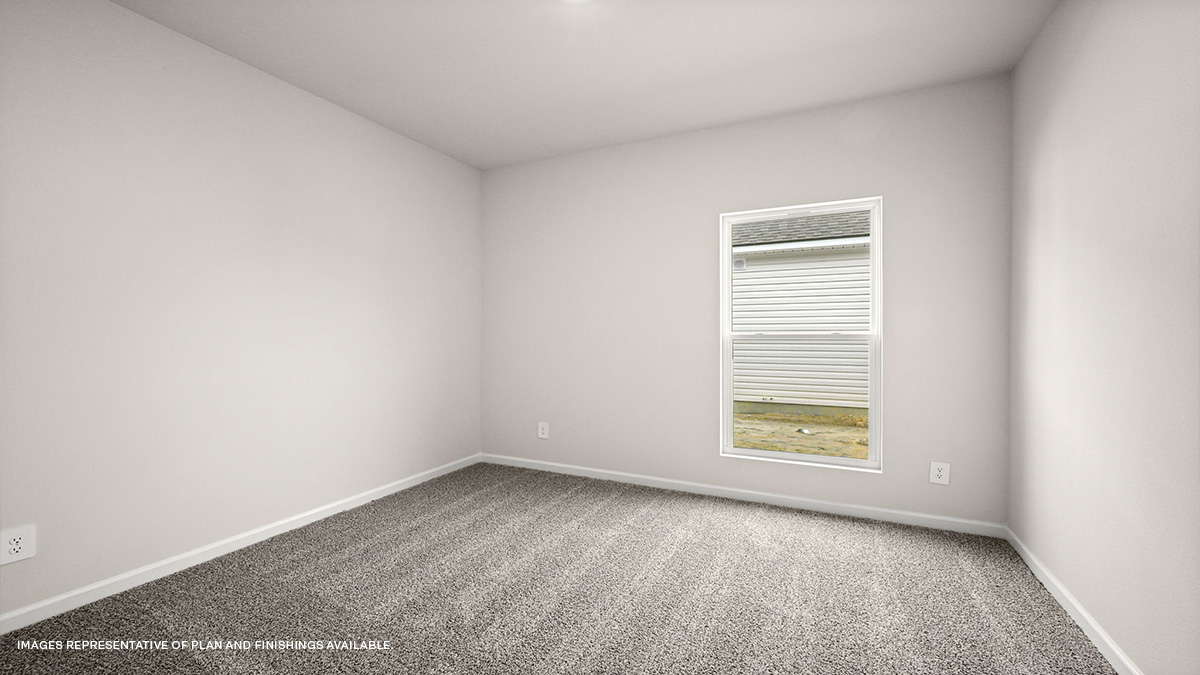 Third bedroom with single window and room for up to queen bed