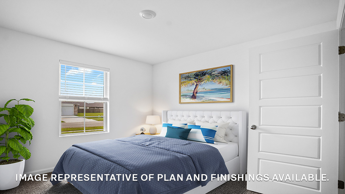 Fourth bedroom with single window and space for full or queen bedroom set