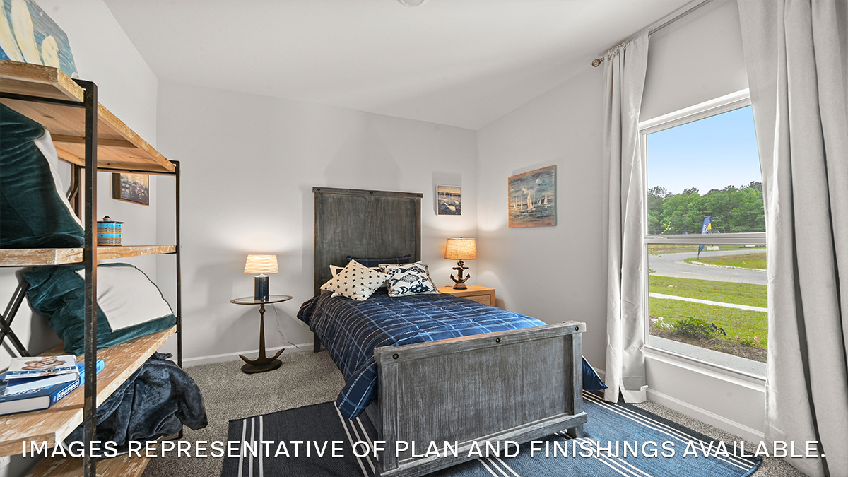 Second bedroom with single window and space for full or queen bedroom set