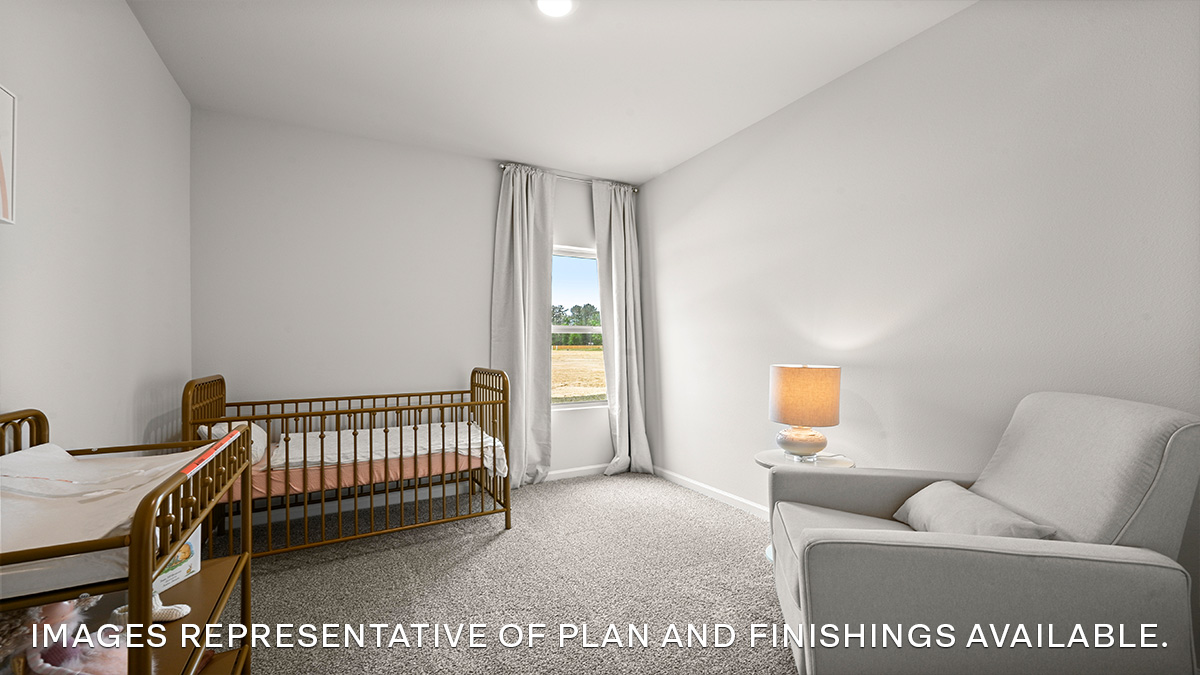 Fourth bedroom with single window and space for full or queen bedroom set