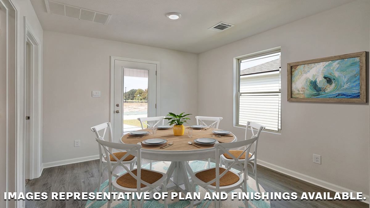 Dining space with patio door