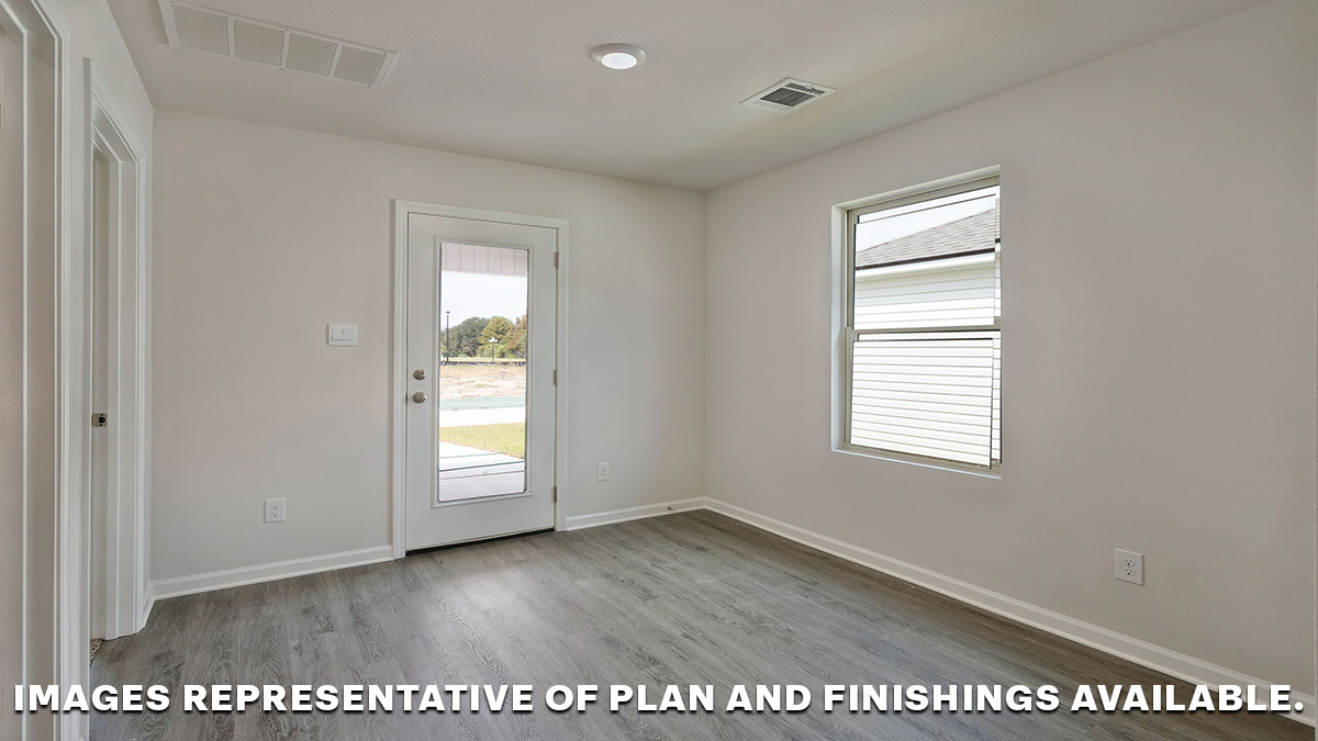 Dining space with patio door