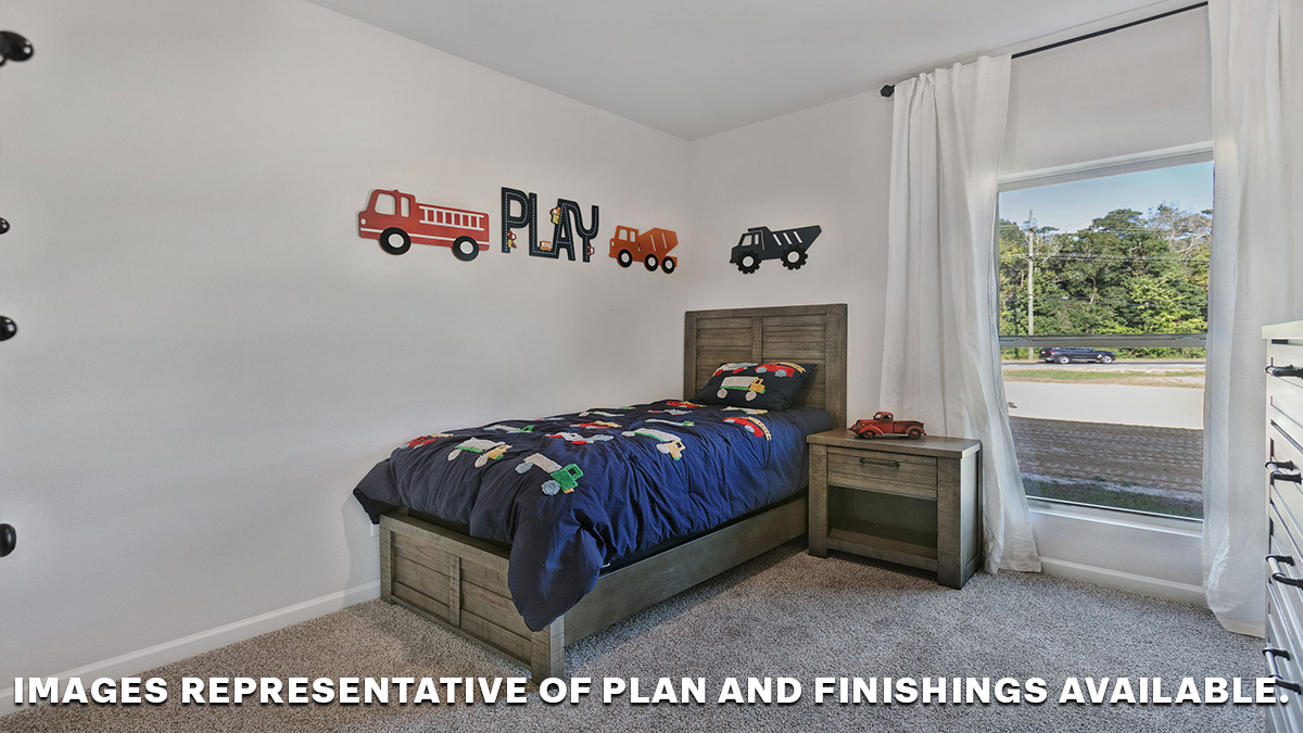 Fourth bedroom with single window and space for full or queen bedroom set