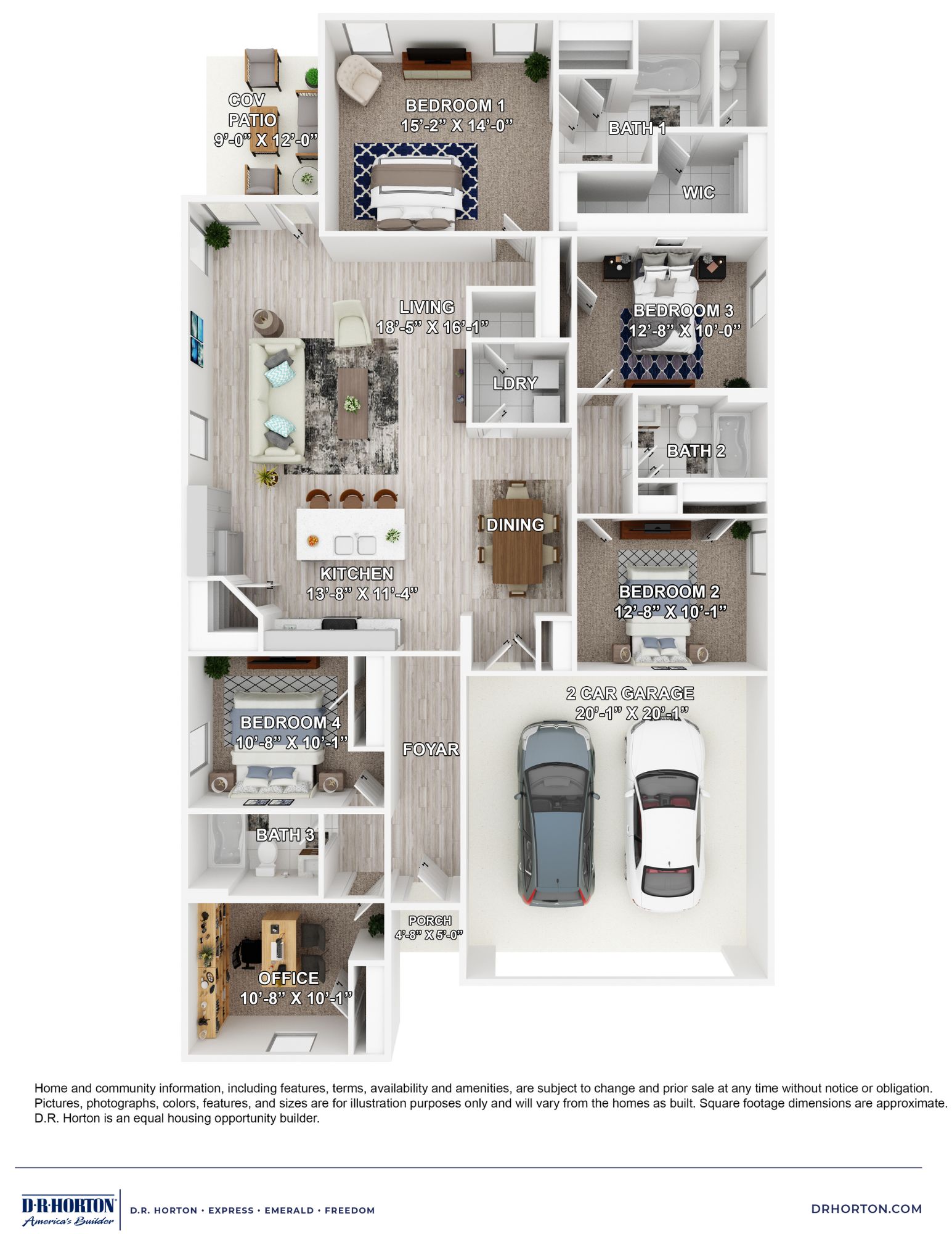 lakeside floorplan drawn rendering