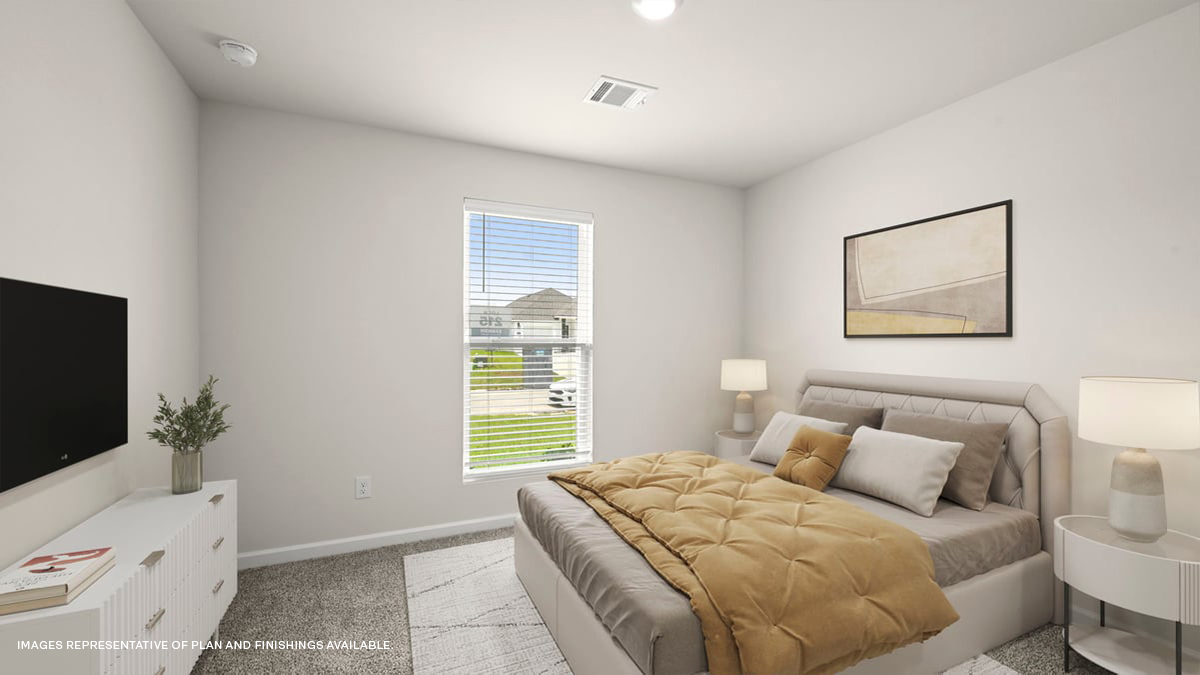 fourth bedroom with dual window and room for up to a full size bed