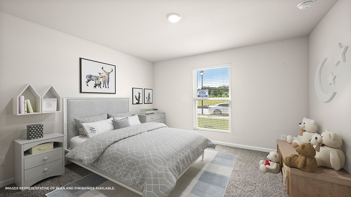 Second bedroom with single window and space for full or queen bedroom set