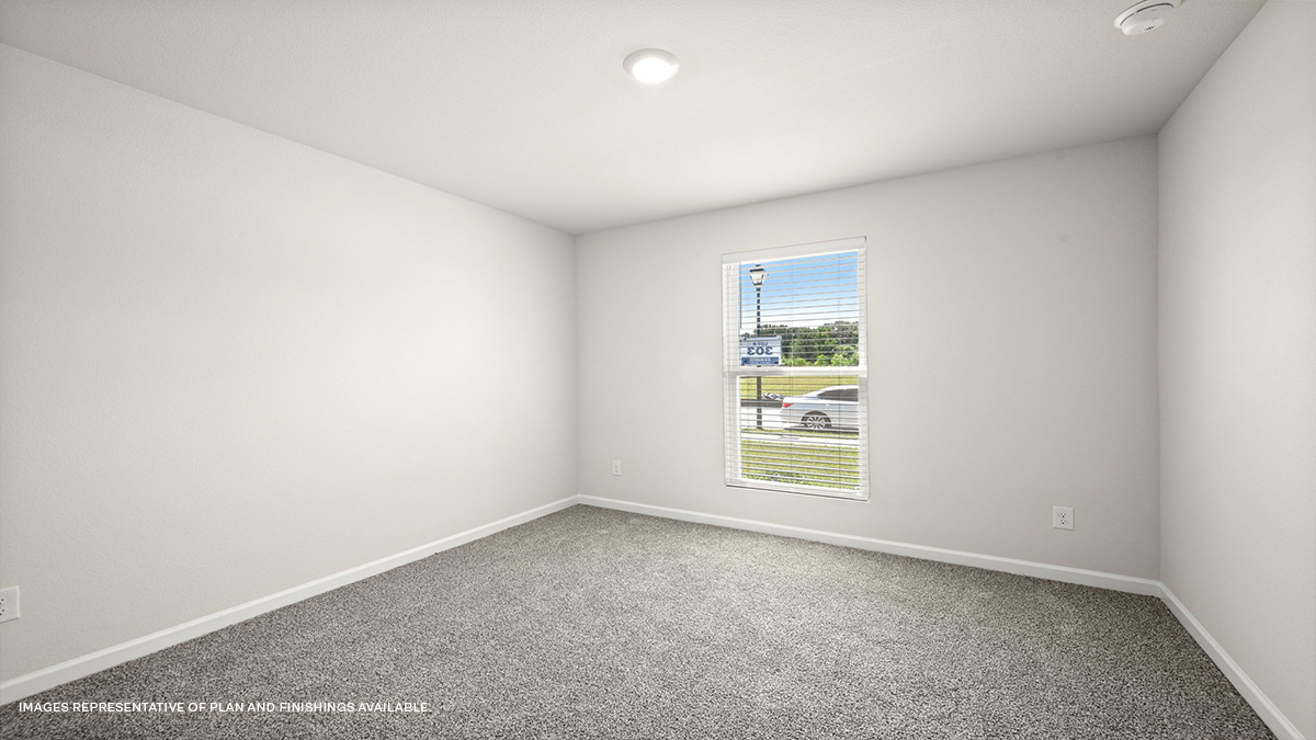 Second bedroom with single window and space for full or queen bedroom set