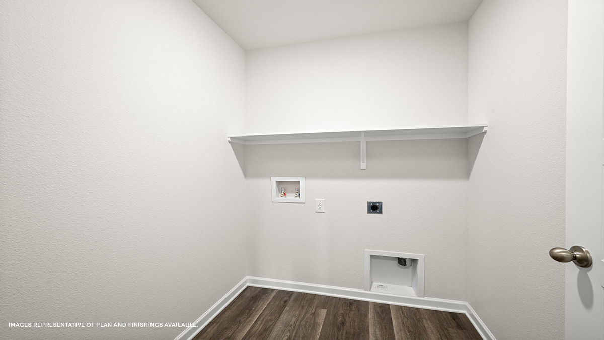 Laundry room with space for full-size appliances