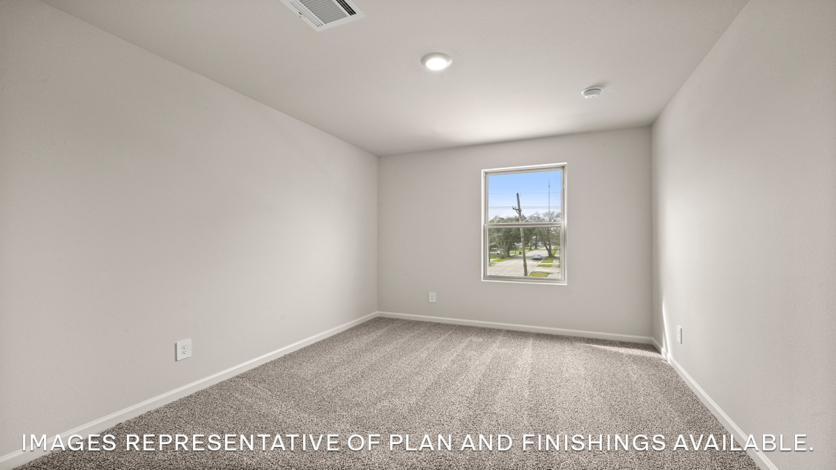 third bedroom with single window with space for up to a queen size bed